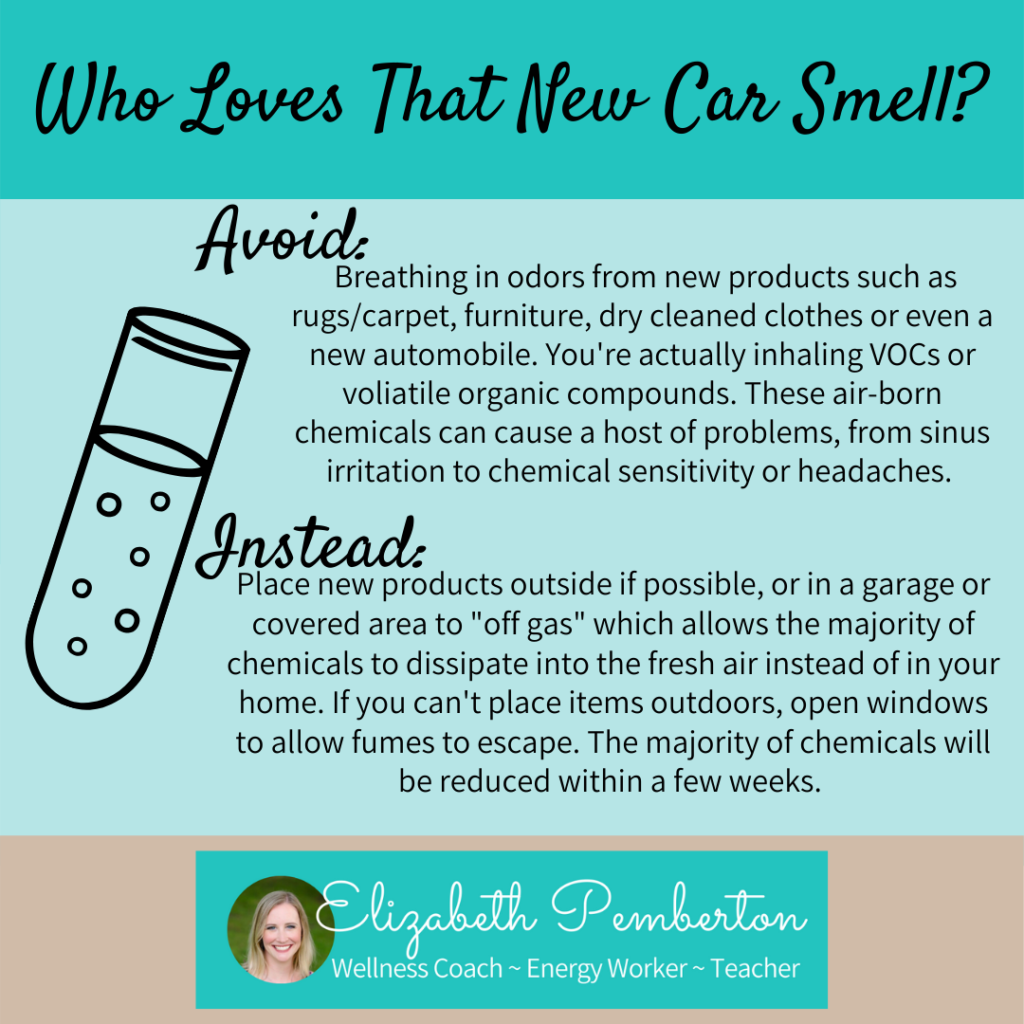 avoid new car smell and toxins
